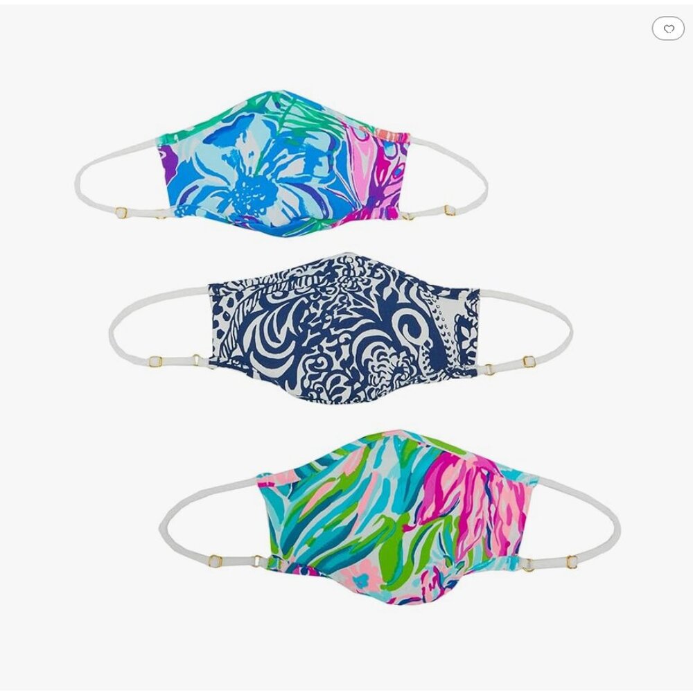 NWT Lilly Pulitzer Adult Face Mask (Multi Resort Prints) One SZ